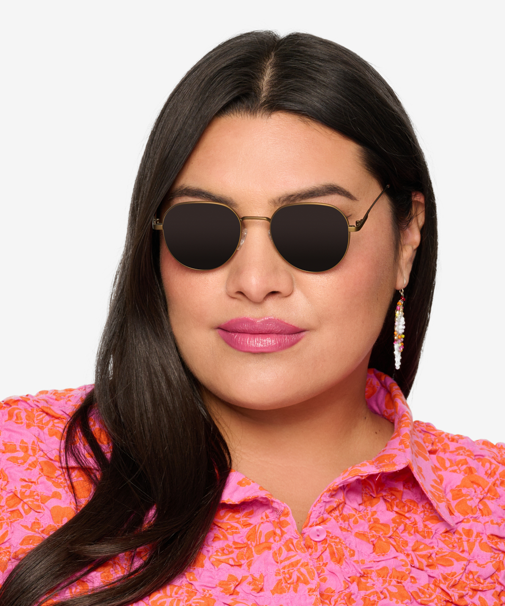 Event Round Bronze Frame Prescription Sunglasses Eyebuydirect Canada