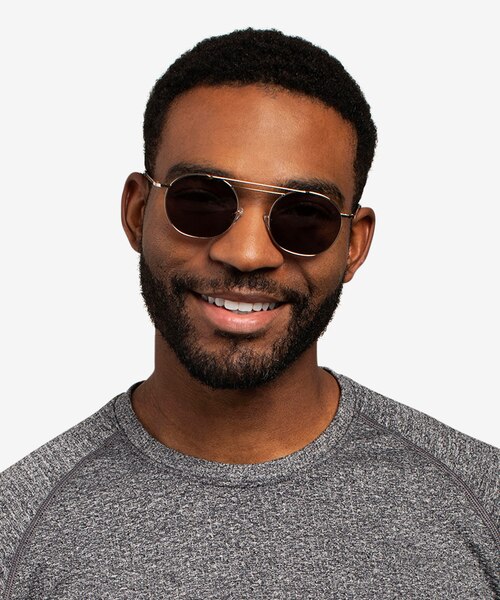 Lito Gold MetalSunglass Frames for Men from EyeBuyDirect