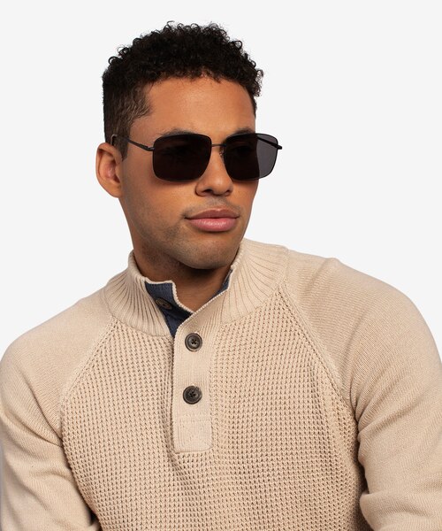 Ryker Black MetalSunglass Frames for Men from EyeBuyDirect