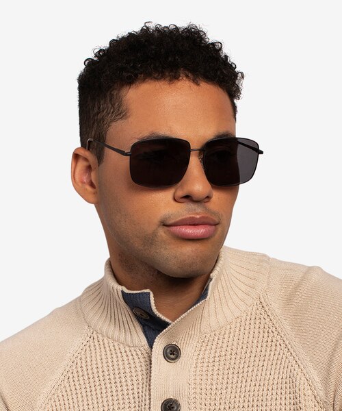 Ryker Black MetalSunglass Frames for Men from EyeBuyDirect