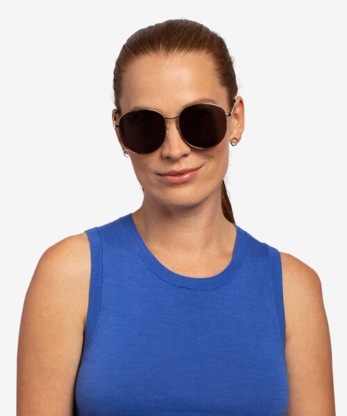 Sage Gold MetalSunglass Frames for Women from EyeBuyDirect
