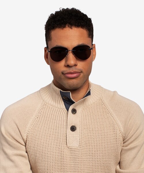 Locket Navy MetalSunglass Frames for Men from EyeBuyDirect