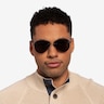 Locket Navy MetalSunglass Frames for Men from EyeBuyDirect