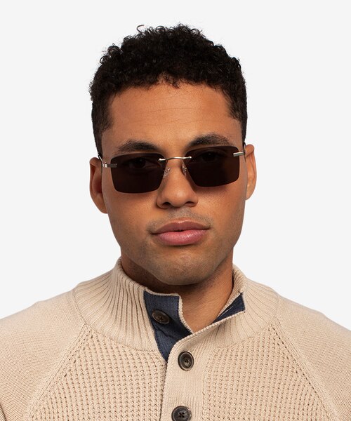 Invent Matte Gold MetalSunglass Frames for Men from EyeBuyDirect