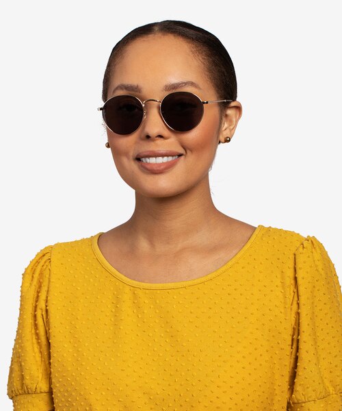 Disclosure Doré MétalSoleil de Lunette de vue pour Femmes d'EyeBuyDirect