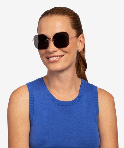 Elmira Rose Gold MetalSunglass Frames for Women from EyeBuyDirect