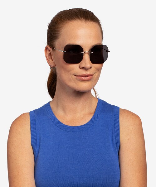Elmira Silver MetalSunglass Frames for Women from EyeBuyDirect