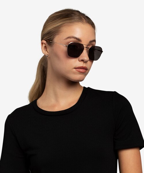 Decade Gold MetalSunglass Frames for Women from EyeBuyDirect