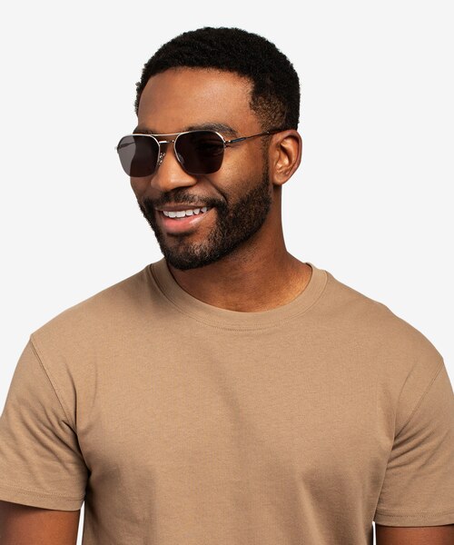 Decade Silver MetalSunglass Frames for Men from EyeBuyDirect