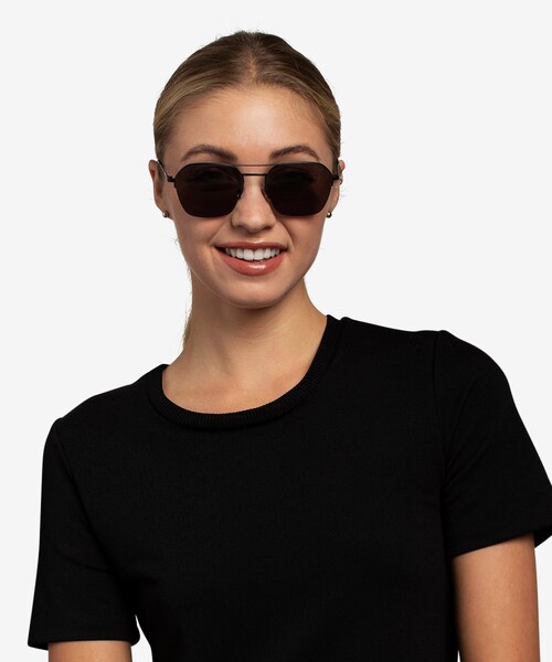Decade Black MetalSunglass Frames for Women from EyeBuyDirect