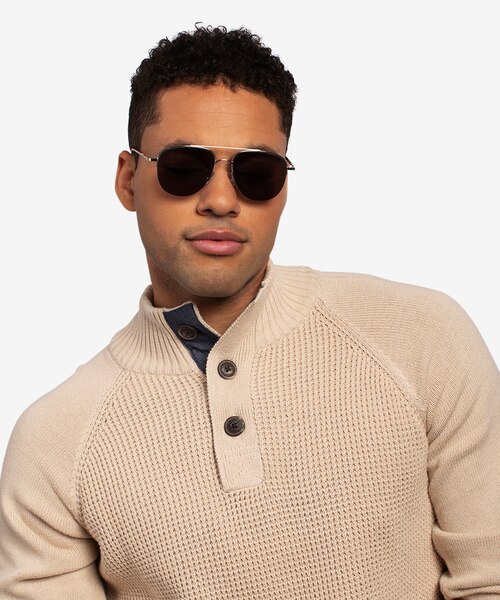 Garros Silver Tortoise MetalSunglass Frames for Men from EyeBuyDirect