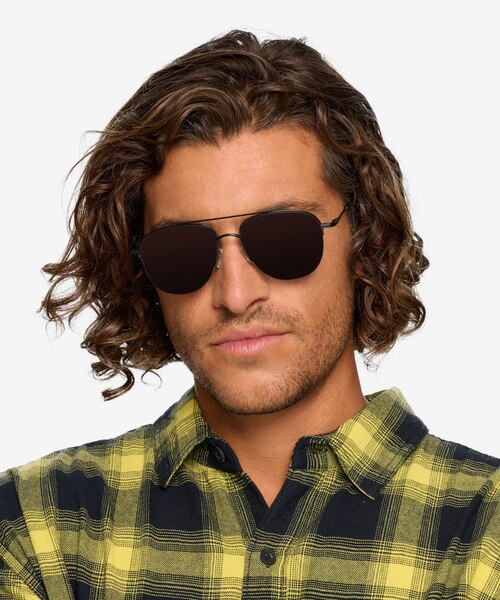 Garros Black Tortoise MetalSunglass Frames for Men from EyeBuyDirect