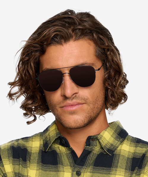Garros Black Tortoise MetalSunglass Frames for Men from EyeBuyDirect