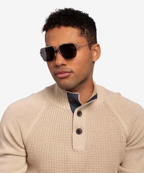 Whittle Gold MetalSunglass Frames for Men from EyeBuyDirect