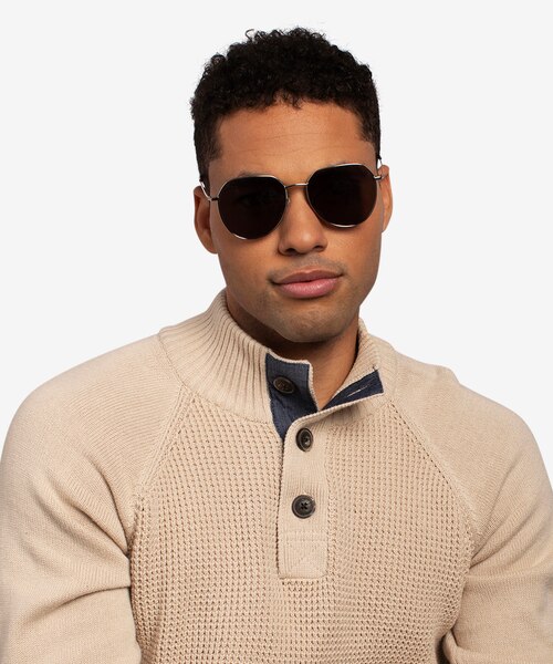 Carlsbad Silver MetalSunglass Frames for Men from EyeBuyDirect