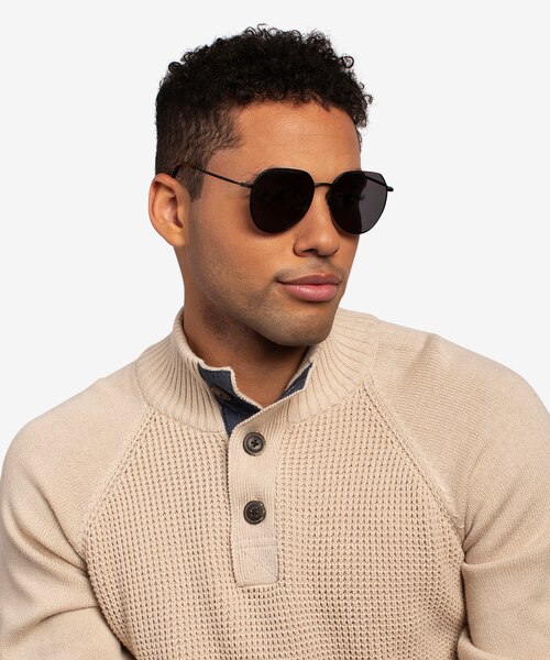 Carlsbad Black MetalSunglass Frames for Men from EyeBuyDirect