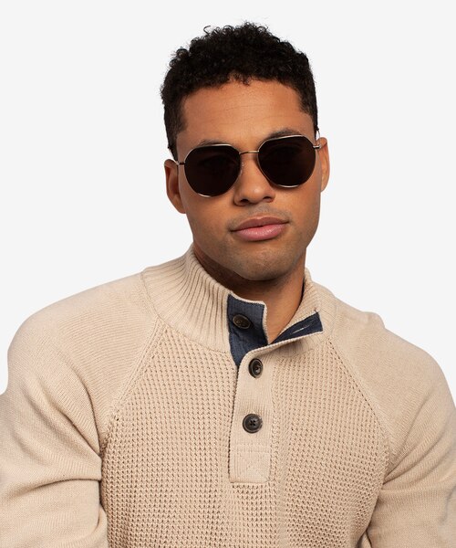 Carlsbad Gold MetalSunglass Frames for Men from EyeBuyDirect