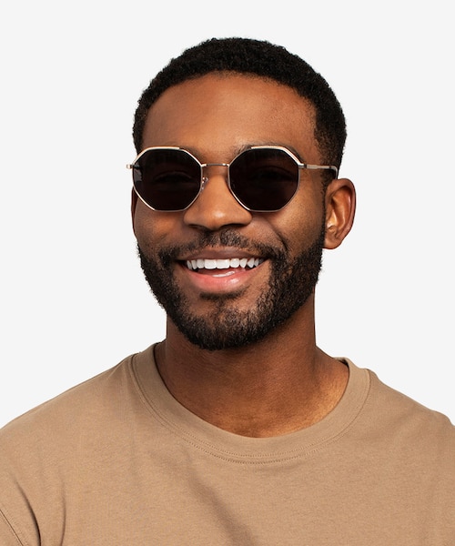 Elsa Gold MetalSunglass Frames for Men from EyeBuyDirect