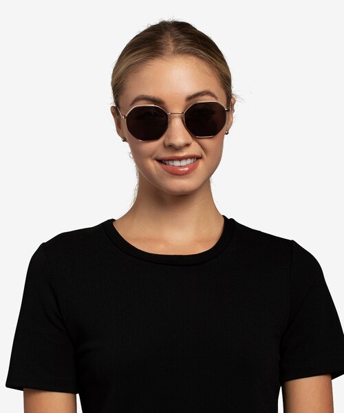 Elsa Gold MetalSunglass Frames for Women from EyeBuyDirect