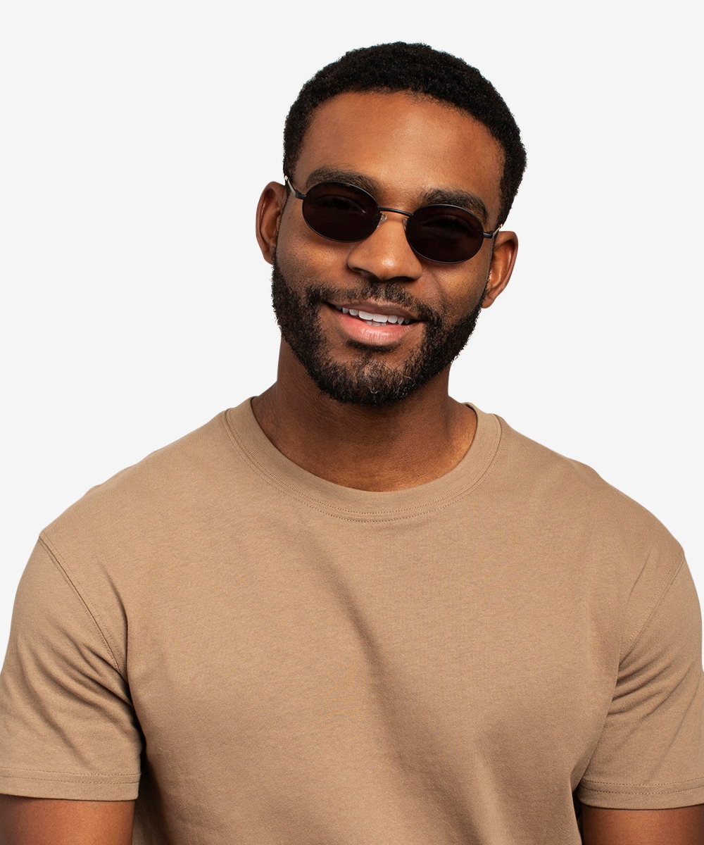 Culture - Oval Black Frame Prescription Sunglasses | Eyebuydirect