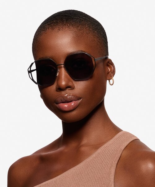 Obscura Matte Black MetalSunglass Frames for Women from EyeBuyDirect