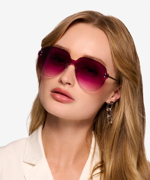 Scope Matte Silver MetalSunglass Frames for Women from EyeBuyDirect
