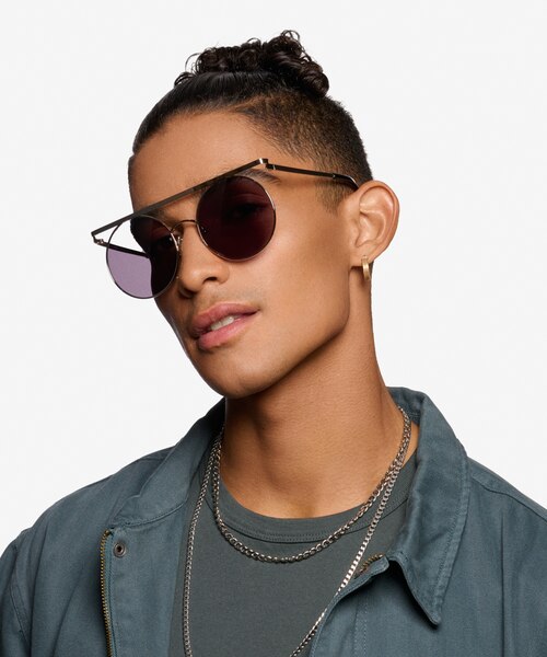 Lineal Silver MetalSunglass Frames for Men from EyeBuyDirect