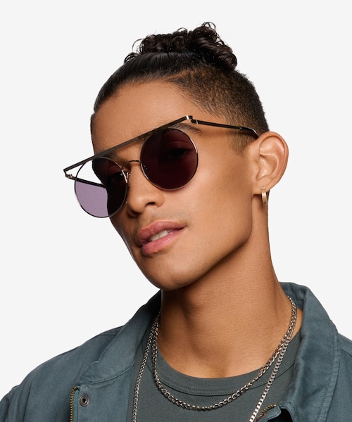 Lineal Silver MetalSunglass Frames for Men from EyeBuyDirect