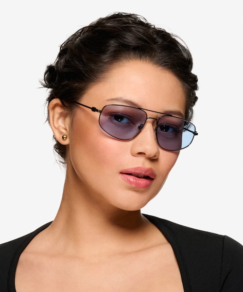 Rooster Shiny Black MetalSunglass Frames for Women from EyeBuyDirect