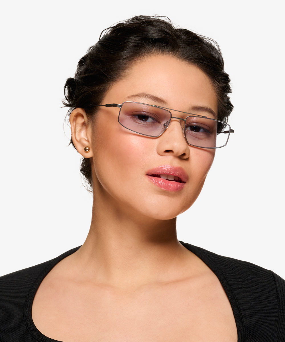 Alto Aviator Matt Silver Frame Prescription Sunglasses Eyebuydirect