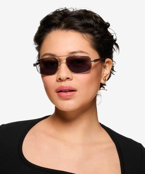 Satin Gold Ascend -  Metal Sunglasses