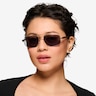 Ascend Satin Gold MetalSunglass Frames for Women from EyeBuyDirect