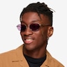 Range Shiny Silver MetalSunglass Frames for Men from EyeBuyDirect