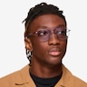 Pilot Matt Blue Shiny Clear MetalSunglass Frames for Men from EyeBuyDirect