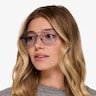 Pilot Matt Blue Shiny Clear MetalSunglass Frames for Women from EyeBuyDirect