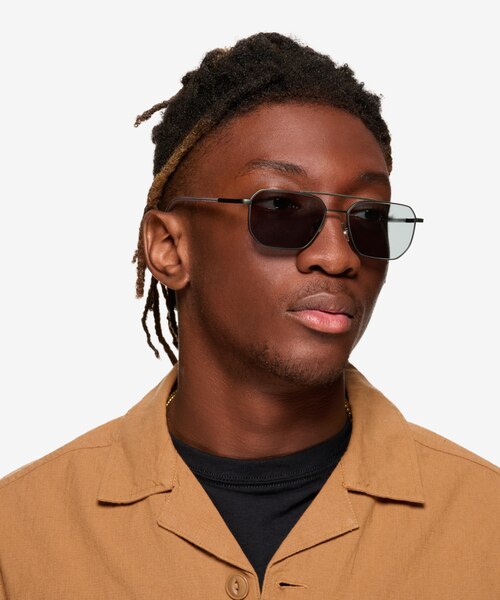 Pilot Matt Green Shiny Clear MetalSunglass Frames for Men from EyeBuyDirect