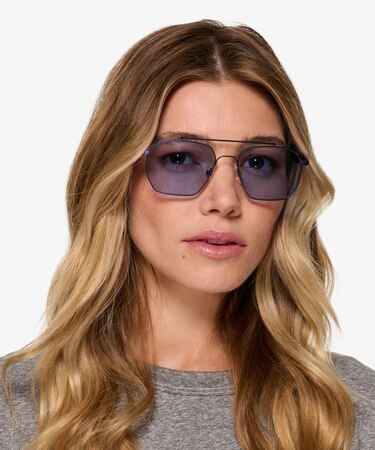 Matt Blue Tortoise Golf -  Metal Sunglasses