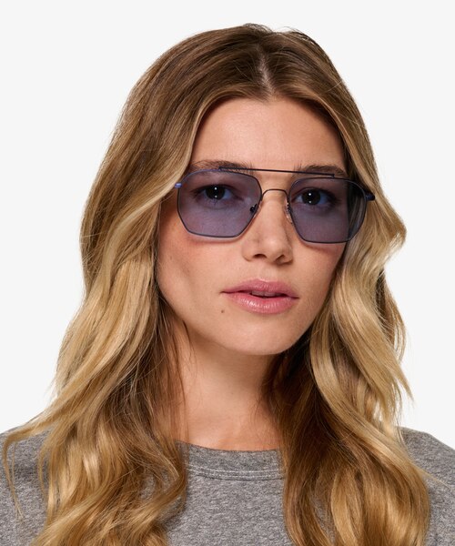 Golf Matt Blue Tortoise MetalSunglass Frames for Women from EyeBuyDirect
