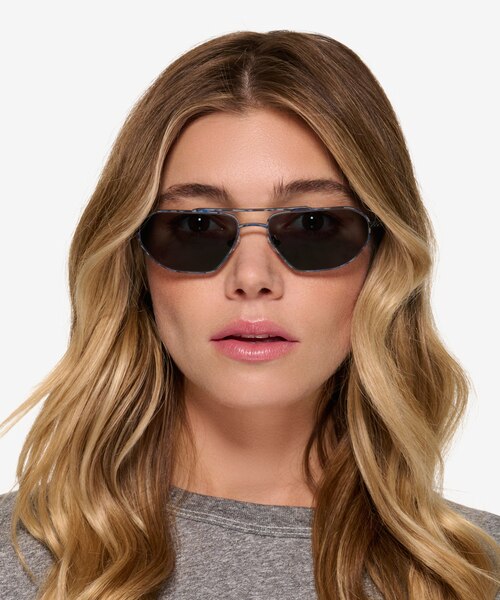 Viper Blue Tortoise MetalSunglass Frames for Women from EyeBuyDirect