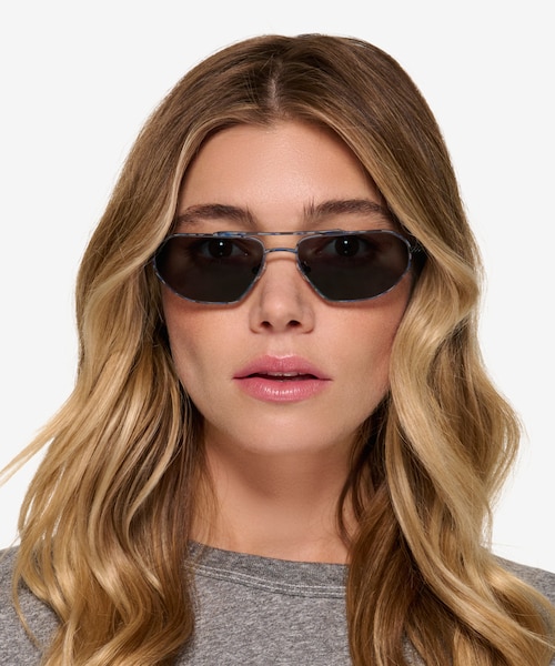 Viper Blue Tortoise MetalSunglass Frames for Women from EyeBuyDirect