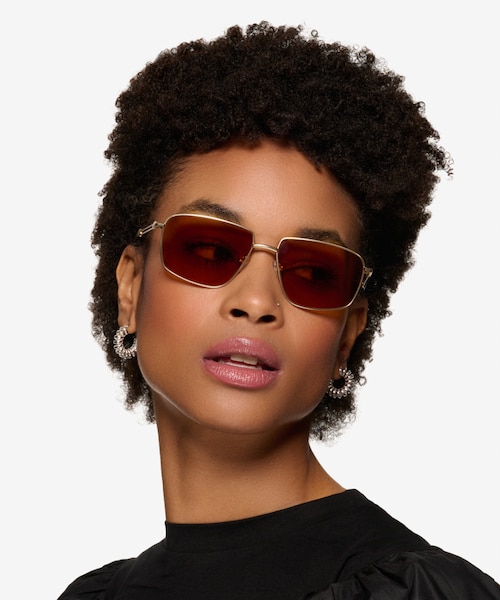 Vitality Matte Gold MetalSunglass Frames for Women from EyeBuyDirect