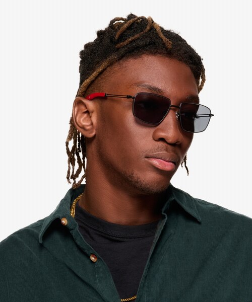 Vitality Matte Black MetalSunglass Frames for Men from EyeBuyDirect