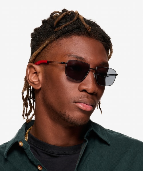 Vitality Matte Black MetalSunglass Frames for Men from EyeBuyDirect