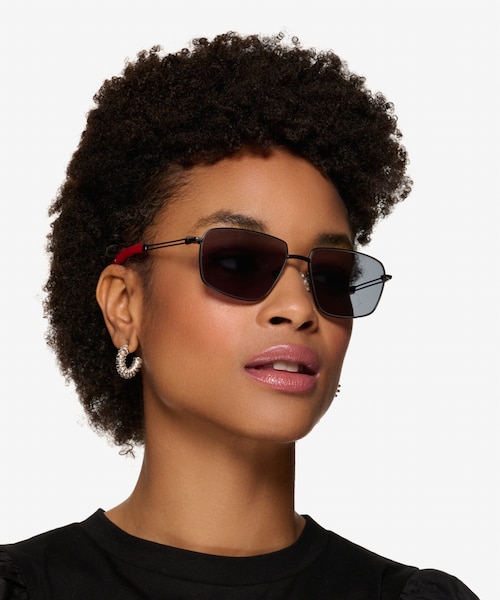 Vitality Matte Black MetalSunglass Frames for Women from EyeBuyDirect