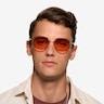 Olin Shiny Gold Tortoise MetalSunglass Frames for Men from EyeBuyDirect