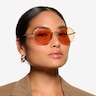 Olin Shiny Gold Tortoise MetalSunglass Frames for Women from EyeBuyDirect