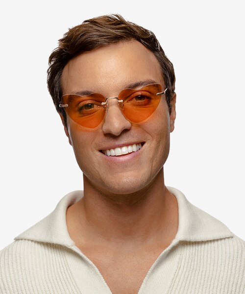 Priya Matte Rose Gold MetalSunglass Frames for Men from EyeBuyDirect