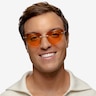 Priya Matte Rose Gold MetalSunglass Frames for Men from EyeBuyDirect