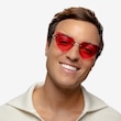 Priya Shiny Red MetalSunglass Frames for Men from EyeBuyDirect
