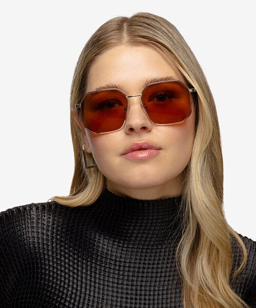 Expand Shiny Gold MetalSunglass Frames for Women from EyeBuyDirect